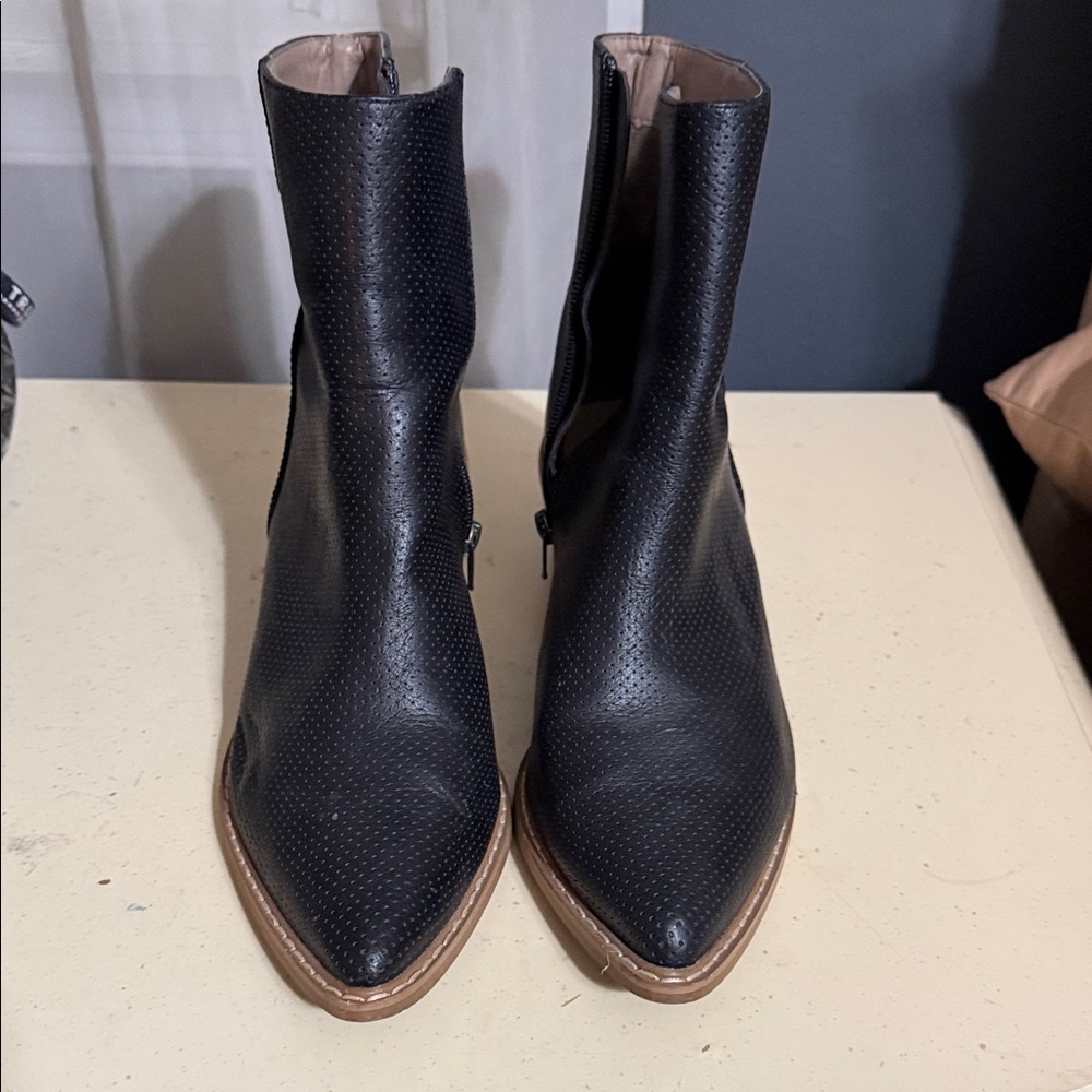 Mi.iM Black Perforated Leather Women’s Boots
